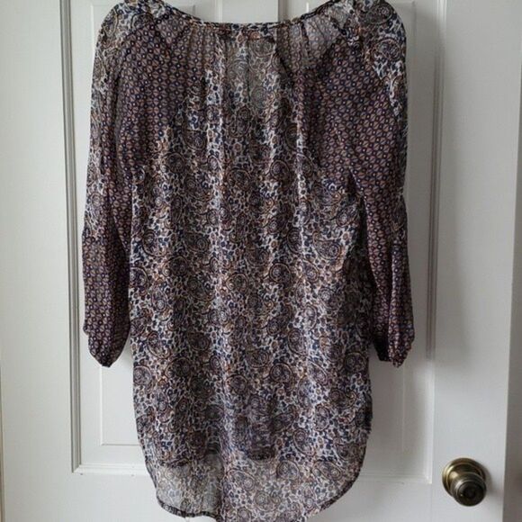 PHILOSOPHY REBUBLIC SHEER BOHO PEASANT BLOUSE SIZE MEDIUM - Picture 5 of 10